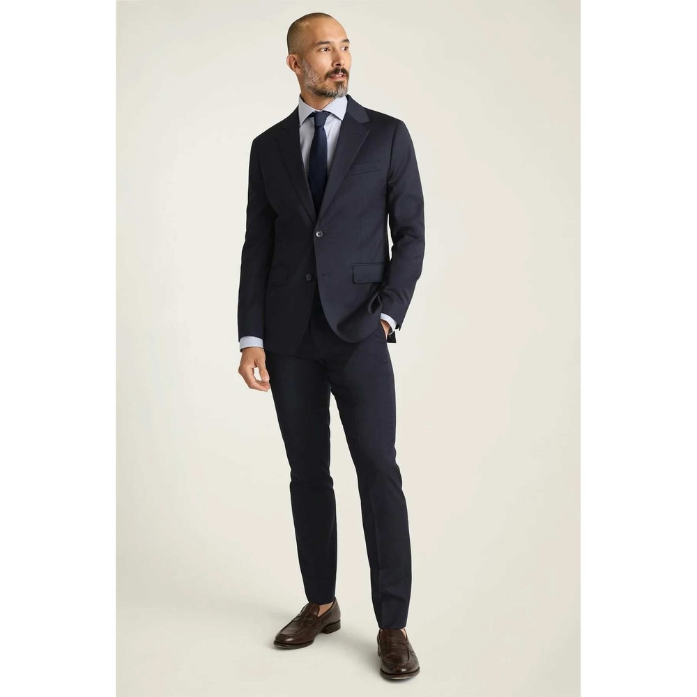 Bonobos Jetsetter Wool Suit Men 40R Navy Blue Slim Fit Formal Designer Business